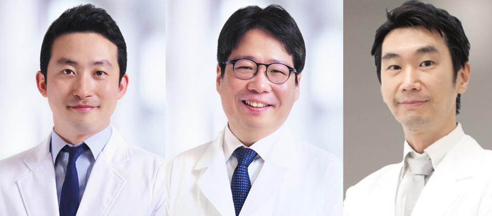 사진 왼쪽부터 소화기내과 정현수, 이정훈 교수, 남준열 서울힘내과 원장(전 교수)
