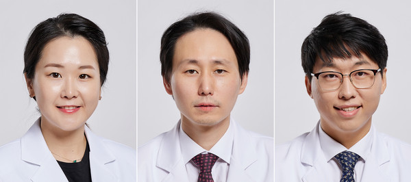 사진 왼쪽부터 일산백병원 이비인후과 이전미 교수, 정형외과 이현일, 이성산 교수