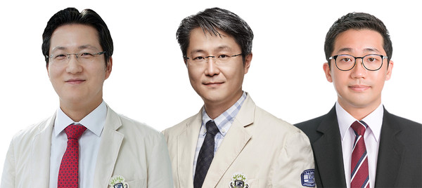 왼쪽부터 책임연구자 곽승기 교수(서울성모병원 류마티스내과), 공동연구자 오득영 교수(가톨릭세포치료사업단장, 서울성모병원 성형외과), 김기주 박사(가톨릭대학교 세포치료센터 실장)