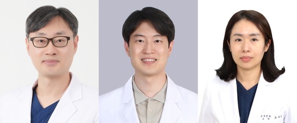 사진 좌측부터 산부인과학교실 이상훈, 류기진, 오수민 교수