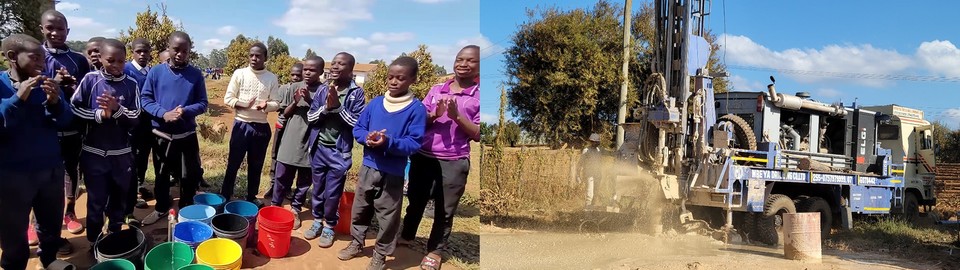 탄자니아 학교 주방 앞 수돗가와 우물 공사 현장