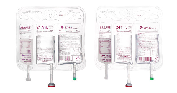 JW중외제약 말초정맥용 종합영양수액 ‘위너프페리주’ 217㎖와 241㎖
