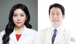 왼쪽부터 서울성모병원 피부과 김에스더 전공의, 김영호 교수