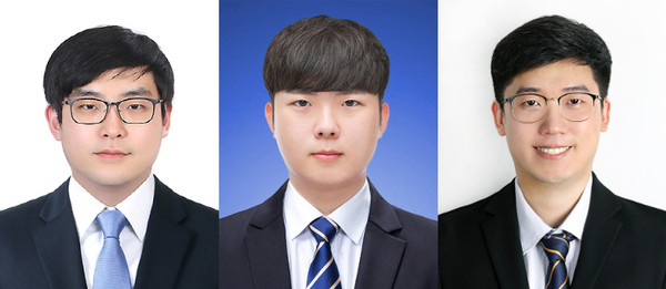 왼쪽부터 충북대병원 인공지능센터장 박승 교수, 김근형 연구원, 김재우 연구원