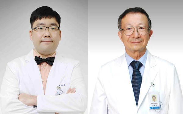 왼쪽부터 명지병원 MJ백신연구소 조동호 교수, 김광남 교수
