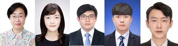 왼쪽부터 충북대학교병원 내분비내과 전현정·이동화 교수, 의공학과 박승 교수, 의료인공지능팀 김근형·최지우 연구원