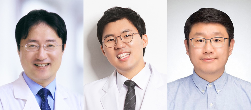 사진 왼쪽부터 서울대병원 양한모 교수, 박찬순 임상강사, 숭실대 한경도 교수