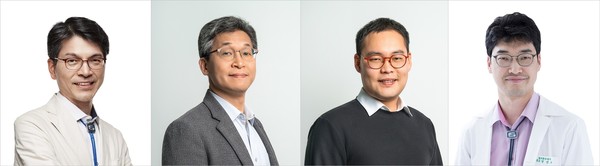 왼쪽부터 서울성모병원 혈액내과 민창기 교수, 임상약리과 임동석, 한승훈 교수, 혈액내과 박성수 교수