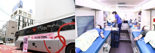 명지성모병원 ‘사랑의 헌혈 캠페인’ 현장.