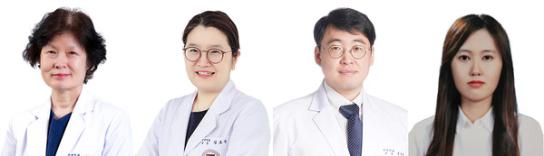 사진 왼쪽부터 고려대 안산병원 산부인과 김해중, 김호연, 송관흡 교수, 박새미 전공의
