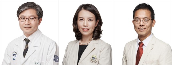 왼쪽부터 서울성모병원 안센터 김현승‧정소향‧변용수 교수